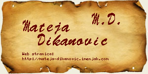 Mateja Dikanović vizit kartica